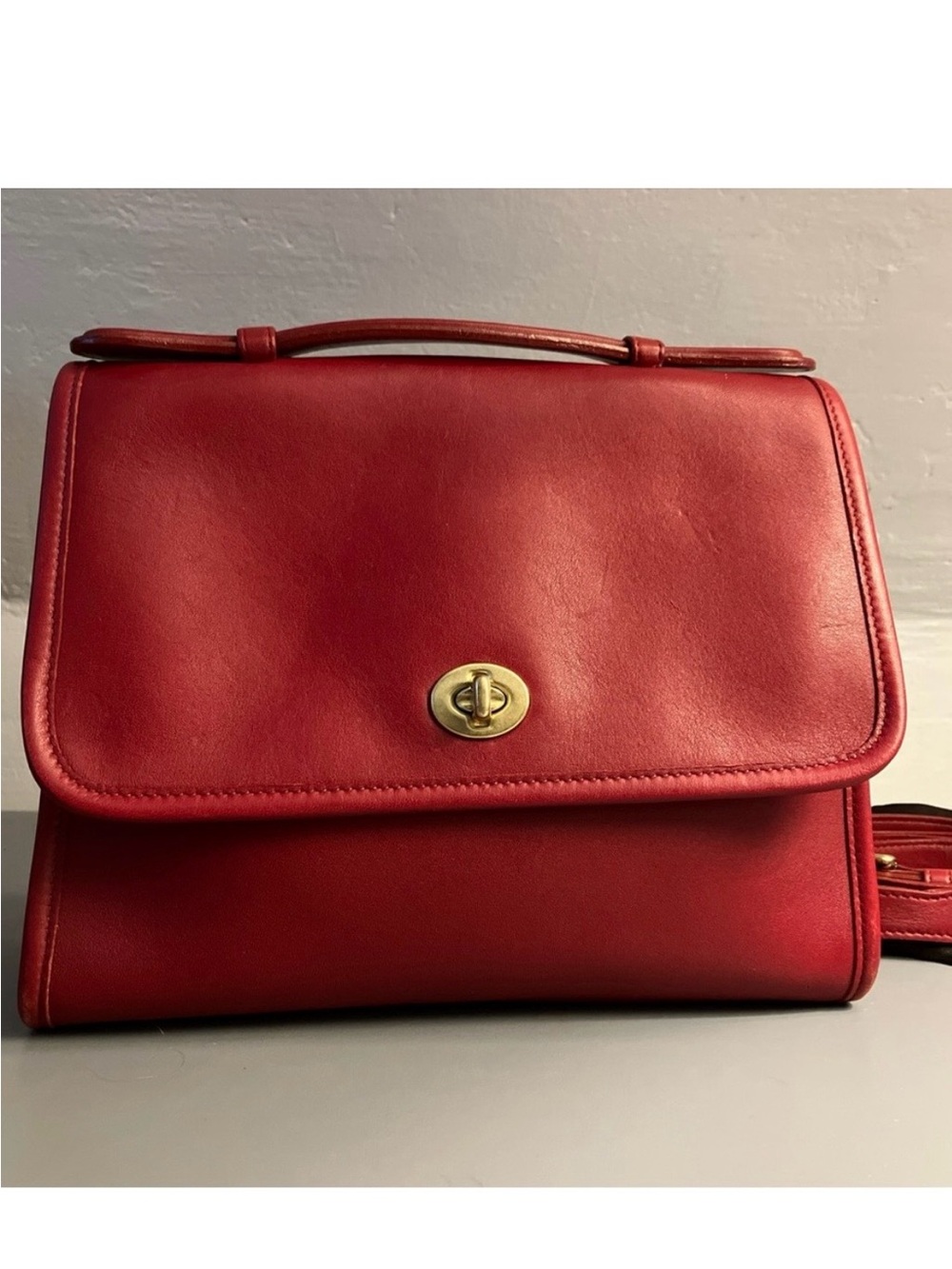 COACH VINTAGE COURT SATCHEL CROSSBODY 9870 RED